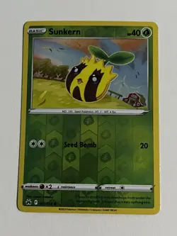 Sunkern 007/159 Pokemon Crown Zenith Sword & Shield Reverse Holo Common NM - Image 1
