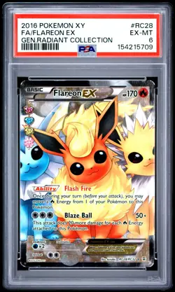 Pokemon Flareon EX RC28 Radiant Collection PSA 6 - Image 1
