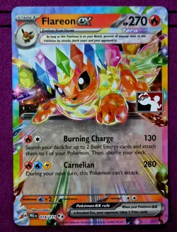 Pokemon TCG Flareon ex 014/131 Prismatic Evolutions Play! Prize Pack Series 7 - Image 1
