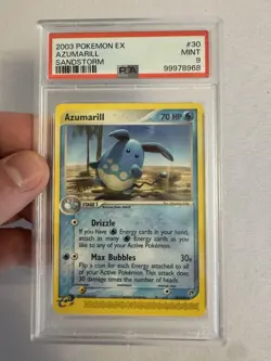 2003 Pokemon Azumarill Non Holo E Reader EX Sandstorm 30/100 PSA 9 Mint Nintendo - Image 2
