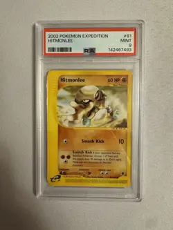 2002 Pokemon Hitmonlee Non-Holo Rare E Reader Expedition 81/165 PSA 9 MINT! WOTC - Image 1