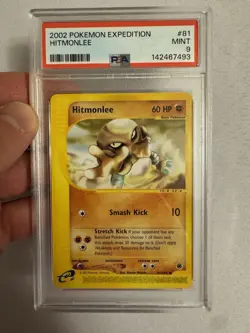 2002 Pokemon Hitmonlee Non-Holo Rare E Reader Expedition 81/165 PSA 9 MINT! WOTC - Image 2