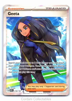 Geeta 218/197 - Obsidian Flames - Pokemon Card - Near Mint - Image 1