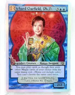 RARE 2004 MTG MAGIC UNHINGED RICHARD GARFIELD Ph.D. SIGNATURE FOIL CARD UNPLAYED - Image 1