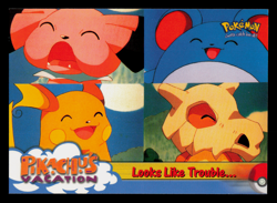 NM - Topps Pokemon Looks Like Trouble... #44 The First Movie (Blue Logo) - Image 1