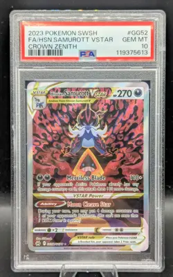 POKEMON HISUIAN SAMUROTT VSTAR GG52/GG70 PSA 10 GEM MINT CROWN ZENITH HOLO 🚀 - Image 1