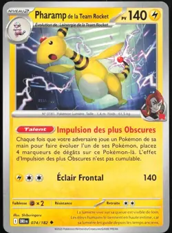 Carte Pokemon Pharamp de la Team Rocket 074/182 Rivalites Destinees Francais - Image 1