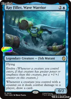 Ray Fillet, Wave Warrior (Surge Foil) [TMC - 14] Commander: Teenage Mutant Ni... - Image 1