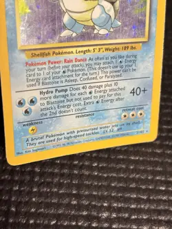 Blastoise Base Set 2/102 Holo Rare Unlimited English 1999 100 HP Pokemon TCG - Image 4