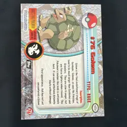 Topps Pokemon Golem #76 1999 TV Animation Edition Non Holo Black Logo NM - Image 2