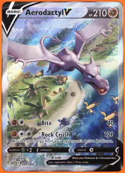2022 POKEMON LOST ORIGINS AERODACTYL V ALTERNATE ART 180/196 TAG 9 - Image 3