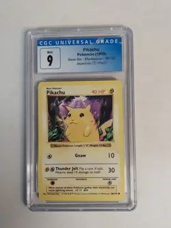 Pokemon 1999 Shadowless Base Set Pikachu 58/102 CGC 9 - Image 1
