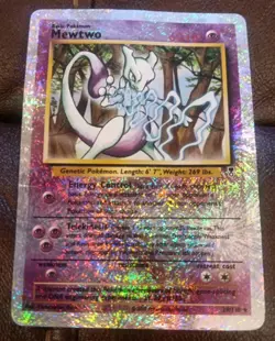 Pokemon Mewtwo #29/110 Reverse Holo Legendary Collection 2002- HEAVILY USED - HP - Image 1