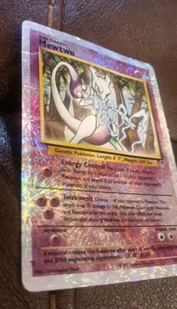Pokemon Mewtwo #29/110 Reverse Holo Legendary Collection 2002- HEAVILY USED - HP - Image 3
