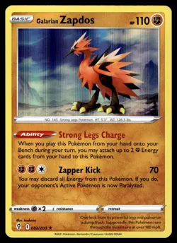 Galarian Zapdos 082/203 Holo Rare Evolving Skies Pokemon Near Mint - Image 1
