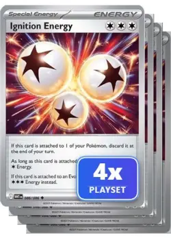 Playset of 4 Ignition Energy 086/086 White Flare Pokemon Reverse Holo NM/M - Image 1