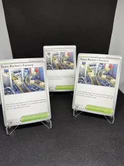 3x Team Rocket's Factory 0173/182 Playset 3x Pokemon TCG - Image 1