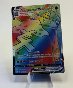 Stonjourner VMAX 205/202 Sword & Shield Secret Rare Rainbow Holo NM Pokemon TCG - Image 1