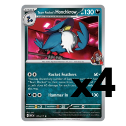 4x Team Rocket's Honchkrow 127/217 ME: Ascended Heroes (ASC) Pokemon Playset x4 - Image 1