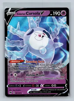 Galarian Cursola V 021/073 Holo V Rare Champion's Path Pokemon Holo Near Mint - Image 1