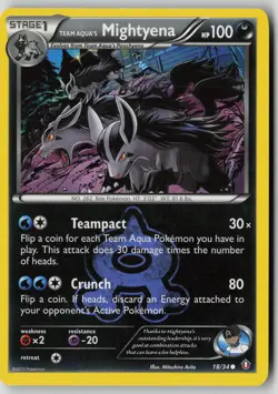 Team Aqua's Mightyena 18/34 Common Double Crisis Pokemon LP - Image 1