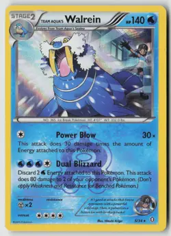 Team Aqua's Walrein 5/34 Holo Rare Double Crisis Pokemon Moderately Played - Image 1