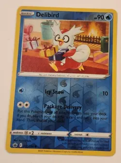 Delibird Chilling Reign Series Pokemon Card 32/198 good condition reverse holo - Image 1