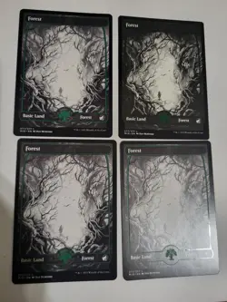 MTG FOREST FULL ART LAND 277 4X MIDNIGHT HUNT EX-MINT FREE SHIP!!! - Image 1