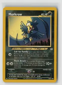 Murkrow #46/64 Neo Revelation Common Pokemon TCG LP - Image 1