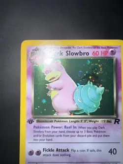 Pokemon Card English Dark Slowbro Holo Swirl 1st Edition 12/82 Team Rocket LP - Image 4