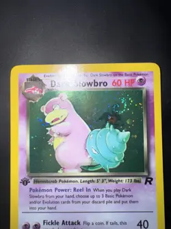 Pokemon Card English Dark Slowbro Holo Swirl 1st Edition 12/82 Team Rocket LP - Image 5