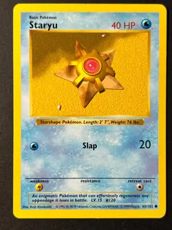 Staryu 65/102 Shadowless Base Set - Common Pokemon Card - WOTC C LP - Image 1