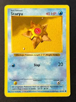 Staryu 65/102 Shadowless Base Set - Common Pokemon Card - WOTC LP - Image 1