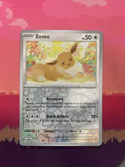 Pokemon Card Eevee Temporal Forces Reverse Holo 135/167 Near Mint - Image 1