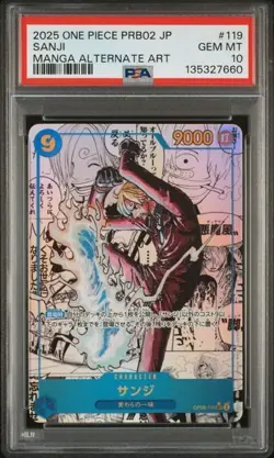 MANGA ALT ART SANJI One Piece 2025 PRB02 THE BEST Vol. 2 Japanese #119 PSA 10 - Image 1