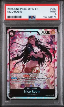 PSA 9 MINT 2025 ONE PIECE OP12-LEGACY OF THE MASTER #087 NICO ROBIN 🔥💎✨ - Image 1