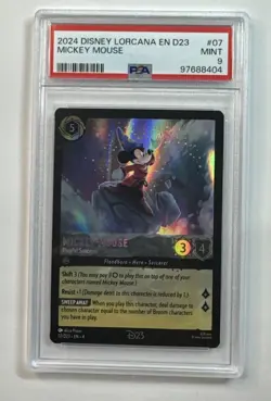 Disney Lorcana Mickey Mouse Playful Sorcerer '24 D23 Foil Promo 07/D23 PSA 9 - Image 1