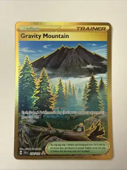 Gravity Mountain 250/191 Gold Hyper Rare 2024 Pokemon Surging Sparks Card NM+ - Image 1