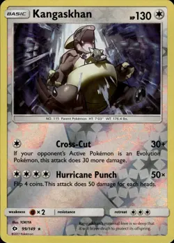 Kangaskhan Holo Rare SM Base Set 99/149 Colorless Reverse Holo Pokemon Card - Image 1