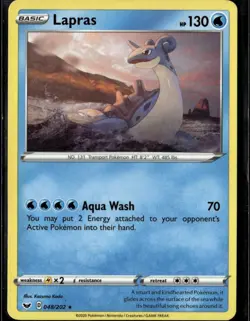 Lapras Rare SWSH01: Sword & Shield Base Set 048/202 Water Pokemon Card - Image 1