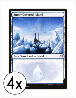 4x Snow-Covered Island, Kaldheim, Magic the Gathering MTG NM - Image 1