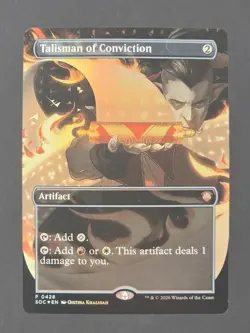 MTG Talisman of Conviction Borderless Foil Secrets of Strixhaven SOC 0430 Codex - Image 1