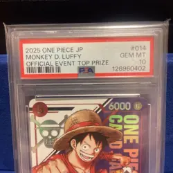 One Piece Card Game Monkey D Luffy ST21 014 Flagship Battle Winner Promo PSA10 - Image 2