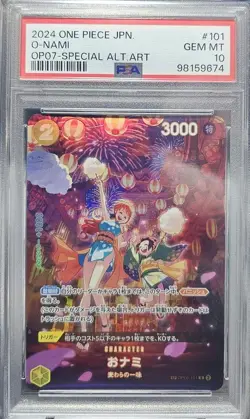 One Piece Card Game Onami OP07 SP Special Card PSA10 Rare Collector - Image 1