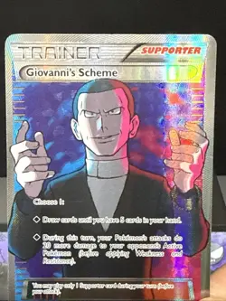 Pokemon Card Giovanni’s Scheme 162/162 Trainer Full Art XY Breakthrough LP - Image 2