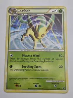 Pokemon TCG Leafeon 17/90 HGSS Undaunted Regular Rare Card EN-LP 2010 - Image 1