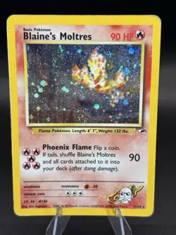 Pokemon TCG Blaine's Moltres Gym Heroes 001/132 Holo Rare English 90 HP - Image 1