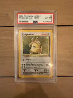 1999 POKEMON JUNGLE NO SYMBOL #5 KANGASKHAN-HOLO PSA 8 - Image 1