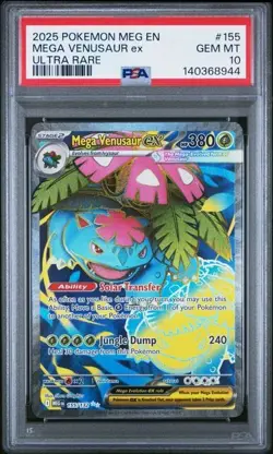 2025 POKEMON MEG EN-MEGA EVOLUTION ULTRA RARE #155 MEGA VENUSAUR EX PSA 10 - Image 1