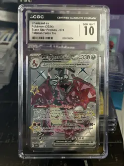 Pokemon SV Black Star Promo Paldean Fates Tins Charizard Ex #74 CGC 10 - Image 1